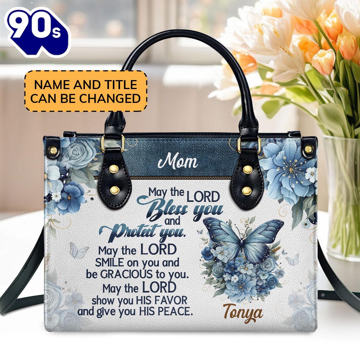 May The Lord Bless You Custom Name Leather Handbags For Women, Christian Bags Gift For Women Christmas May The Lord Bless You Custom Name Leather Handbags For Women, Christian Bags Gift For Women Christmas