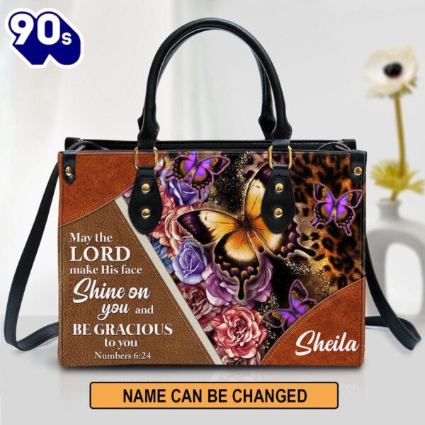 May The Lord Make His Face Shine On You And Be Gracious To You Leather Bag , Christian Bags  Gift For Women Christmas