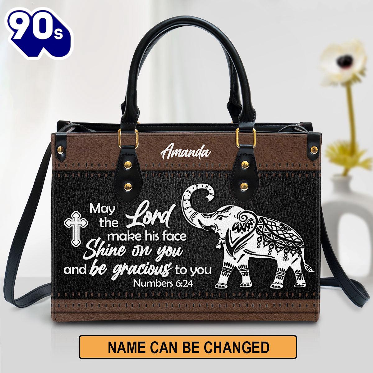 May The Lord Make His Face Shine On You Leather Bag , Christian Bags Gift For Women Christmas May The Lord Make His Face Shine On You Leather Bag , Christian Bags Gift For Women Christmas