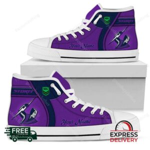 Melbourne Storm NRL Personalized High Top Canvas Shoes