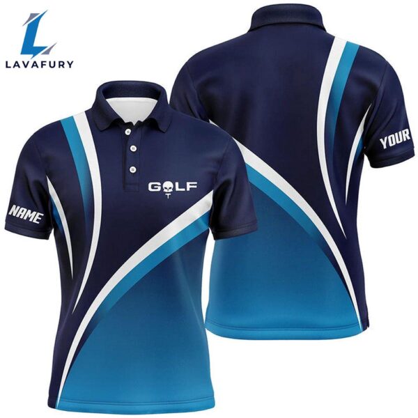 Mens Golf Polo Shirts Custom Name Men’S Golf Polos, Tournament Golf Tops For Mens Blue  Gift Christmas