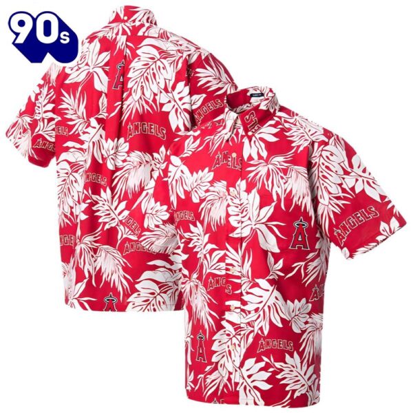 Men’s Los Angeles Angels Reyn Spooner Red Angels Hawaiian Button Up Shirts
