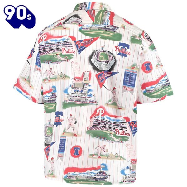 Men’s Reyn Spooner White Philadelphia Phillies Hawaiian Button Up Shirts