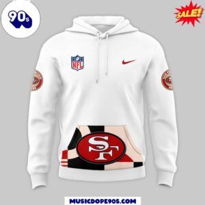 Men’s White San Francisco 49ers Throwback 2024 Hoodie