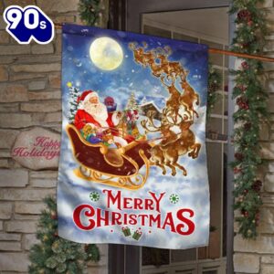 Merry Christmas Flag Santa Claus…