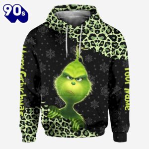 Merry Christmas - Personalized Grinch Christmas Stole Hoodie and Leggings