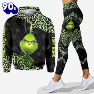 Merry Christmas - Personalized Grinch Christmas Stole Hoodie and Leggings