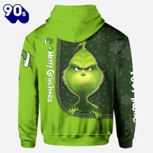 Merry Xmas - Personalized Green Monster Christmas Hoodie and Leggings