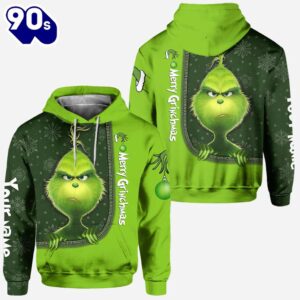 Merry Xmas - Personalized Green Monster Christmas Hoodie and Leggings