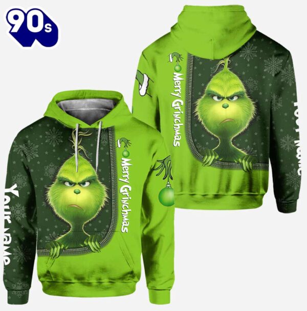 Merry Xmas – Personalized Green Monster Christmas Hoodie and Leggings