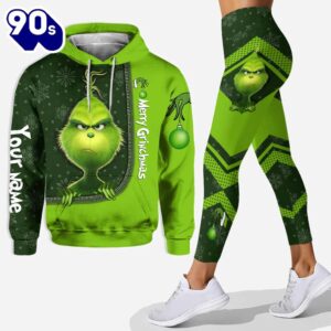 Merry Xmas - Personalized Green Monster Christmas Hoodie and Leggings