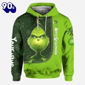 Merry Xmas - Personalized Green Monster Christmas Hoodie and Leggings