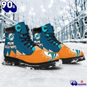 Miami Dolphins All Season Boots Casual Shoes Vegan Leather Custom Boot Shoes