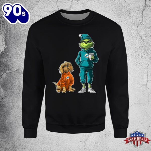 Miami Dolphins Grinch Christmas Football Sweatshirt