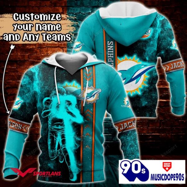 Miami Dolphins NFL Custom Name 3D Hoodie Teams Shirt For Fans
