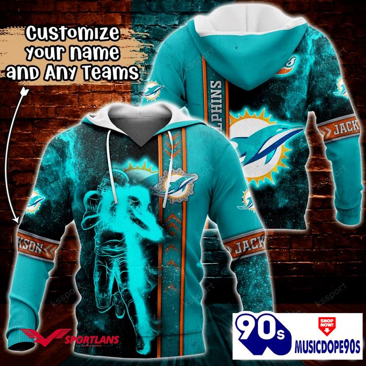Miami Dolphins NFL Custom Name 3D Hoodie Teams Shirt For Fans Miami Dolphins NFL Custom Name 3D Hoodie Teams Shirt For Fans