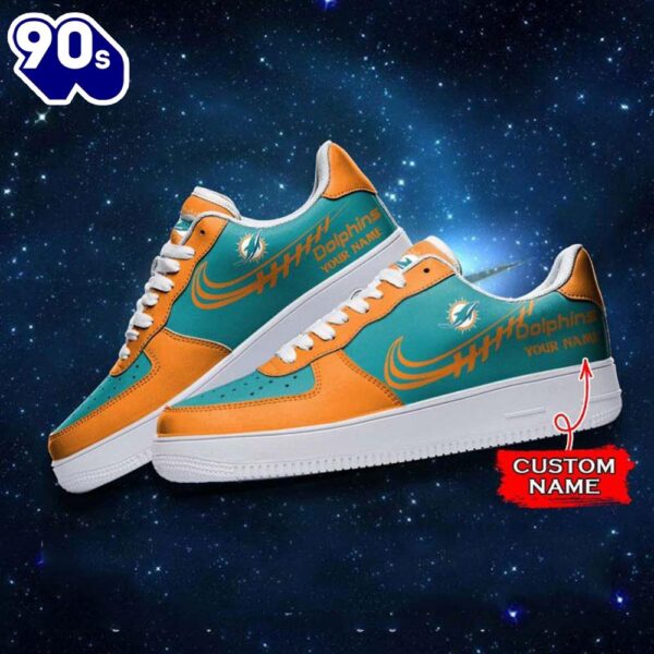 Miami Dolphins NFL Personalized Air Force Sneaker