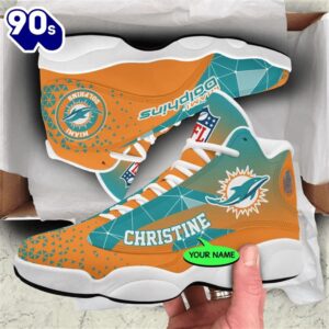 Miami Dolphins NFL Personalized Jordan 13 Shoes