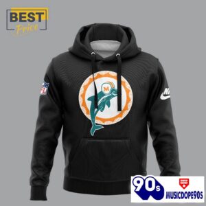 Miami Dolphins Throwback Black Hoodie, Jogger, Cap