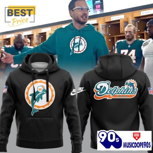 Miami Dolphins Throwback Black Hoodie, Jogger, Cap