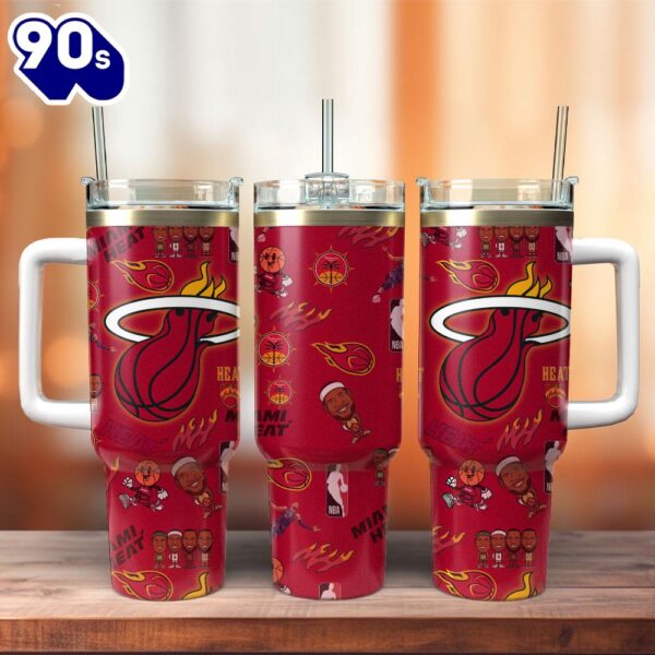 Miami Heat Basketball NBA Sport Custom Stanley Quencher 40oz Stainless Steel Tumbler