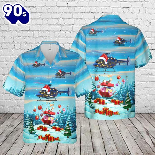 Michigan State Police Bell-407 Christmas Hawaiian Shirt