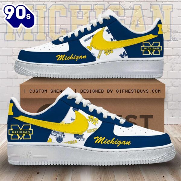 Michigan Wolverines Football Air Force 1 Shoes For Fans New Trend
