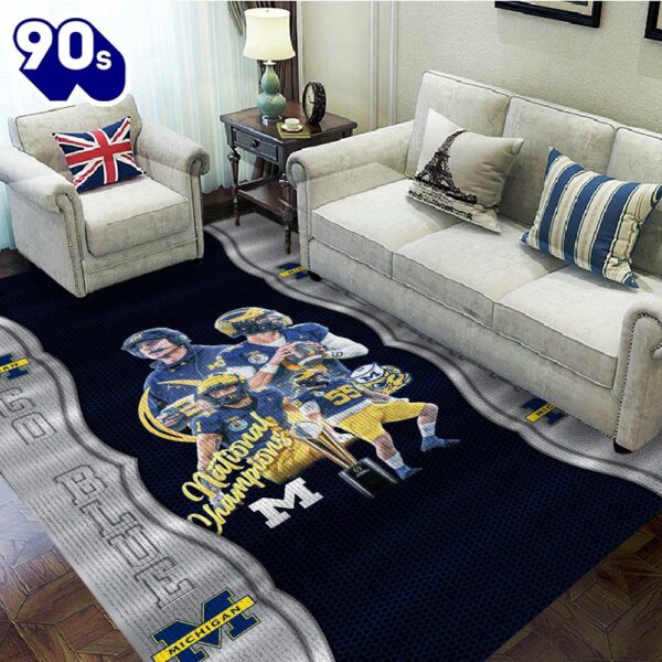 Merry Christmas  Michigan Wolverines Football Merry Christmas Custom Rug Carpet