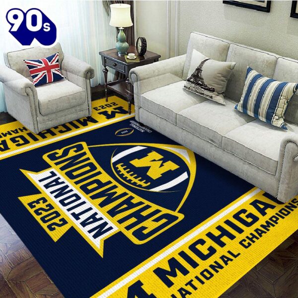 Merry Christmas  Michigan Wolverines Football Rectangular Rug Christmas For Fans