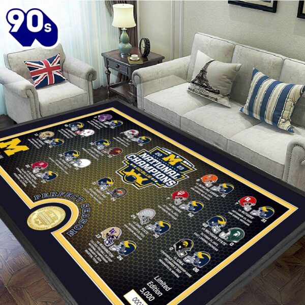 Merry Christmas  Michigan Wolverines Football Rug Merry Xmas