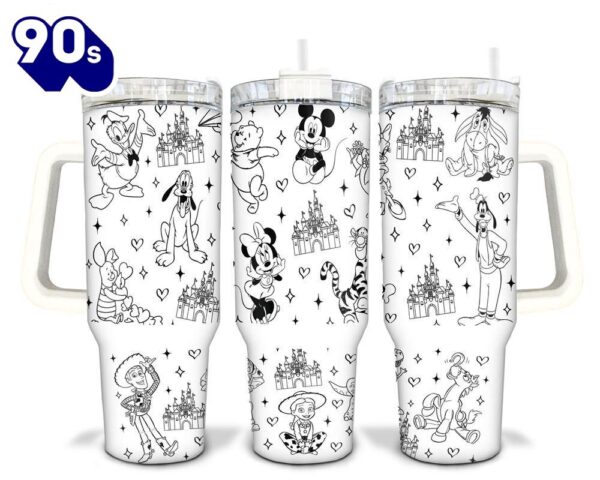 Mickey And Friends Disney Cartoon Custom Stanley Cup 40 Oz Tumbler With Handle