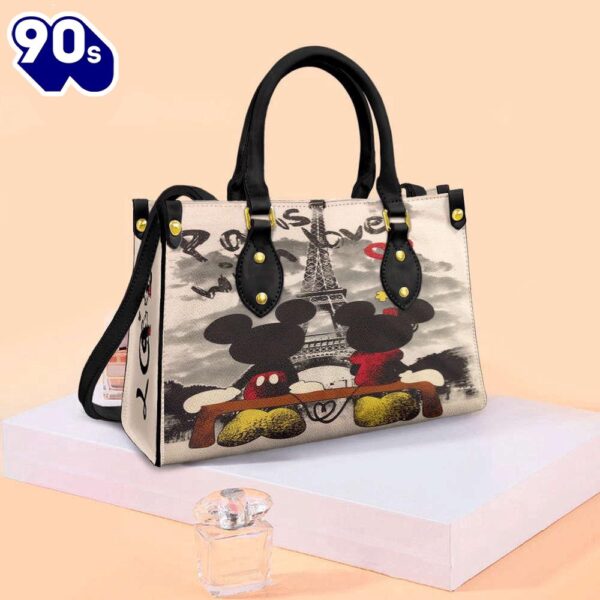 Mickey And Minnie Mouse Paris With Love Gift Lover Fashion Lady Handbag