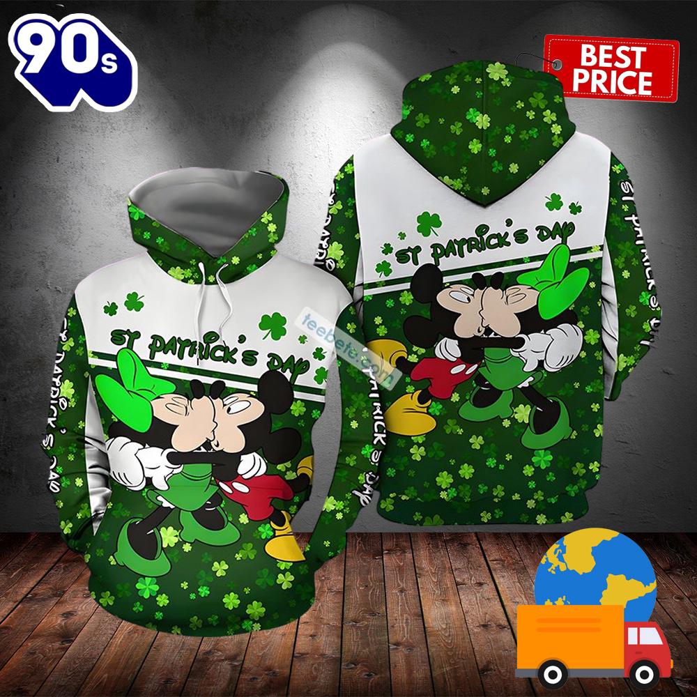 Mickey And Minnie Mouse St Patrick Day Green 3D Fashion Hoodie 2025 Mickey And Minnie Mouse St Patrick Day Green 3D Fashion Hoodie 2025