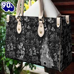 Mickey Disney Pattern Leather Handbag