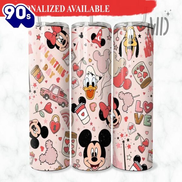 Mickey & Friends Valentines Day Tumbler  Valentines Tumbler