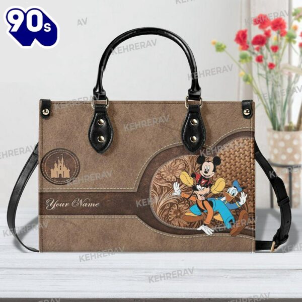 Mickey Goofy Leather Handbag