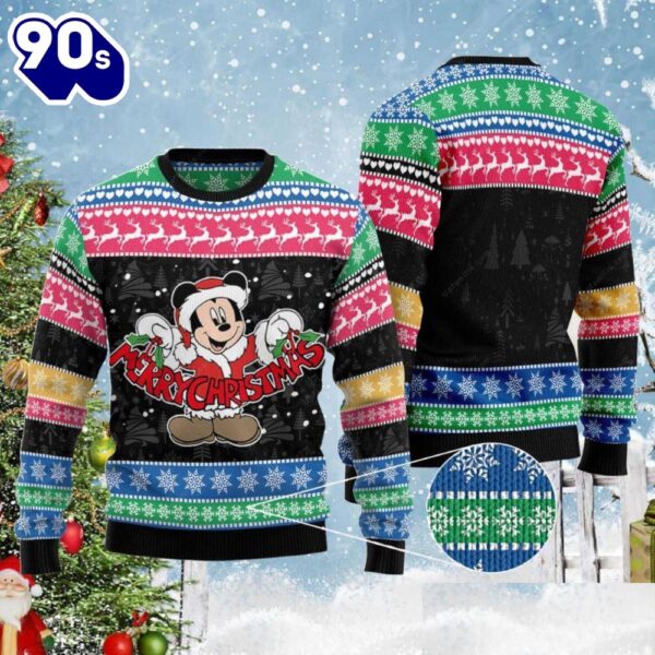 Mickey Merry Christmas Cartoon Disney Ugly Xmas Sweater  Gift Christmas