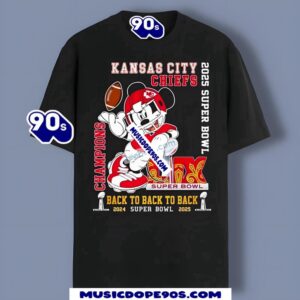 Mickey Mouse And Kansas Chiefs Super Bowl Lix Champion Shirt For Fans