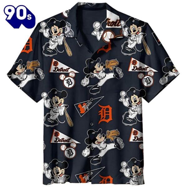 Mickey Mouse Detroit Tigers Aloha Shirt