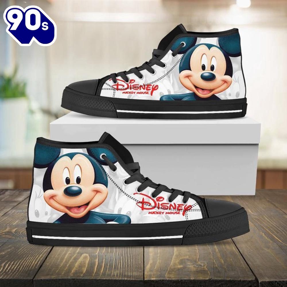 Mickey Mouse Disney High Top Shoes High Fashion Sneaks For Fans New Canvas Shoes Mickey Mouse Disney High Top Shoes High Fashion Sneaks For Fans New Canvas Shoes
