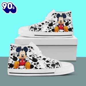 Mickey Mouse Disney High Top Shoes Modern High Cuts For Fans New Canvas Shoes