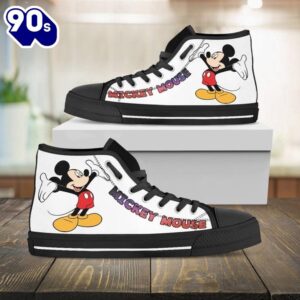 Mickey Mouse Disney High Top Shoes Street High Cuts For Fans New Canvas Shoes