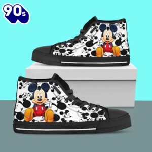 Mickey Mouse Disney High Top Shoes Stylish High Tops For Fans New Canvas Shoes