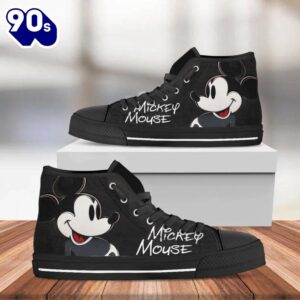 Mickey Mouse Disney High Top Shoes Versatile Top Sneakers For Fans New Canvas Shoes