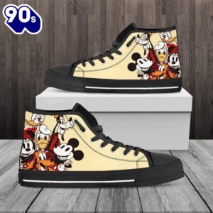 Mickey Mouse Donald Daisy Duck High Top Shoes Athletic High Tops For Fans New Canvas Shoes