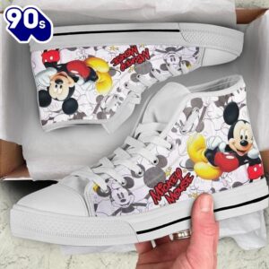 Mickey Mouse Donald Daisy Duck High Top Shoes Chill High Cut Shoes For Fans New Canvas Shoes