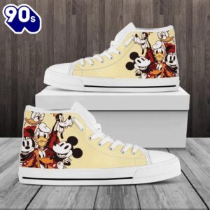 Mickey Mouse Donald Daisy Duck High Top Shoes Cool High Top Kicks For Fans New Canvas Shoes