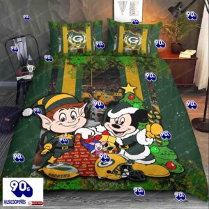 Mickey Mouse NFL Green Bay Packers Christmas Bedding Sets