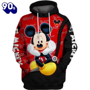 Mickey Mouse Pattern Hoodie And Leggings Set