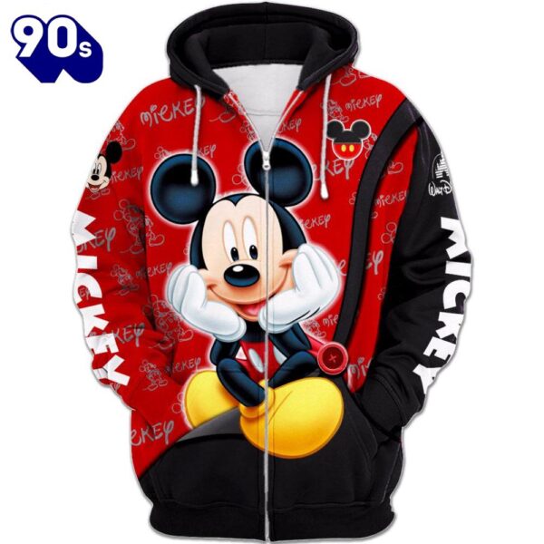 Mickey Mouse Pattern Hoodie And Leggings Set